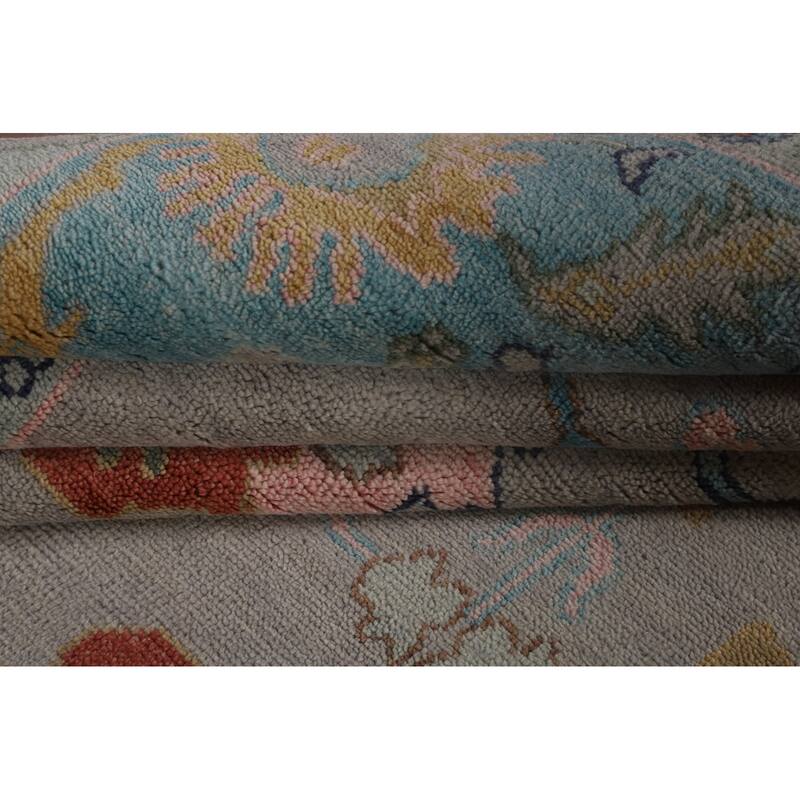 Gray Transitional Oushak Oriental Area Rug Handmade Wool Carpet - 9'0"x 11'11"