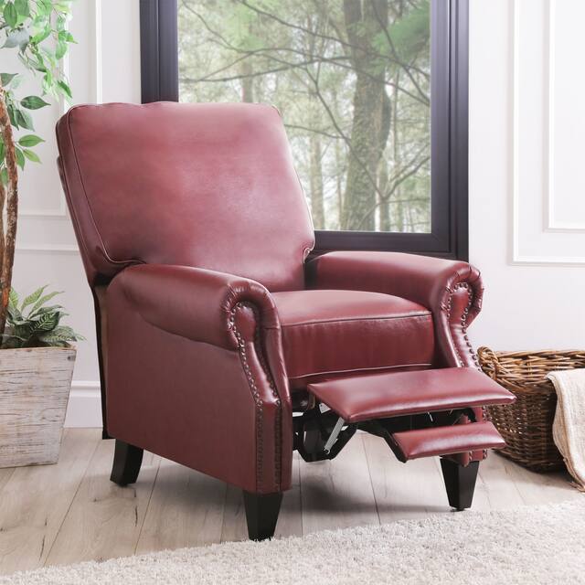 Abbyson Carla Bonded Leather Pushback Recliner Overstock.ca
