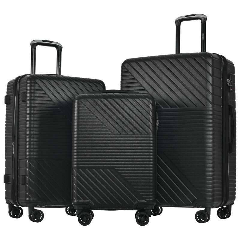 3 Piece Hardshell Luggage Spinner 8 Wheels Suitcase Sets (20"24"28")