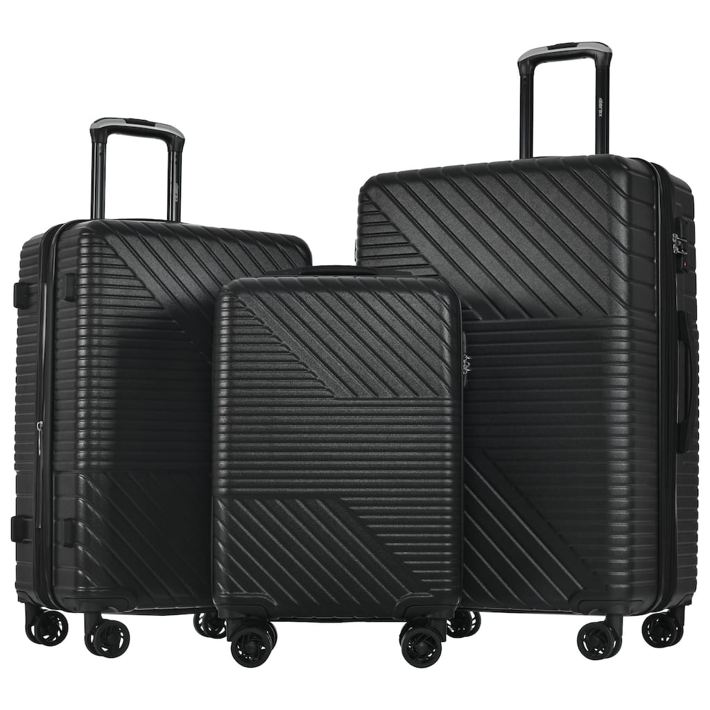 3 Piece Hardshell Luggage Spinner 8 Wheels Suitcase Sets (20"24"28")