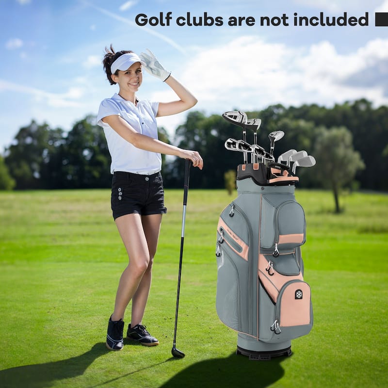 Gymax Golf Cart Bag Molded Lock Top Golf Bag w/14-Way Full Length