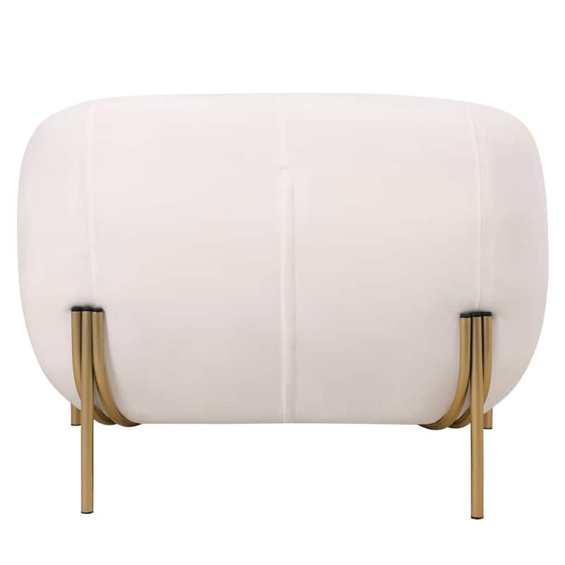 Zuno Mid Century Modern Upholstered Accent Armchair with Gold Metal Base, Plush Foam Cushioning, and Easy Assembly Design