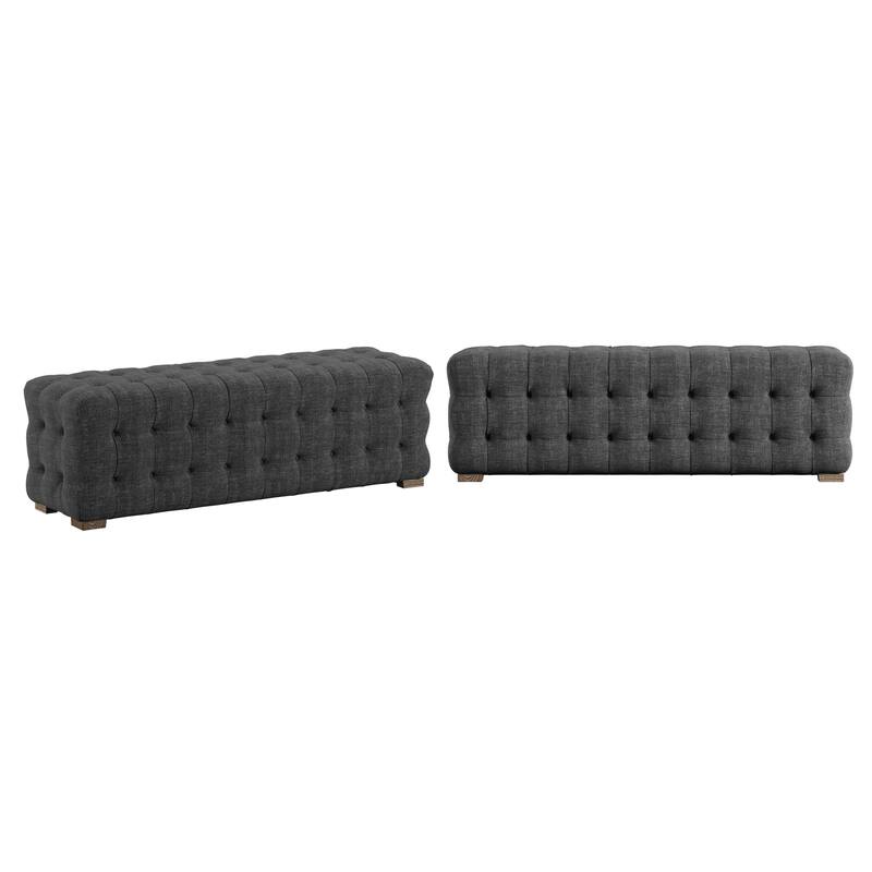 Gdansk Linen Fabric Tufted Bench