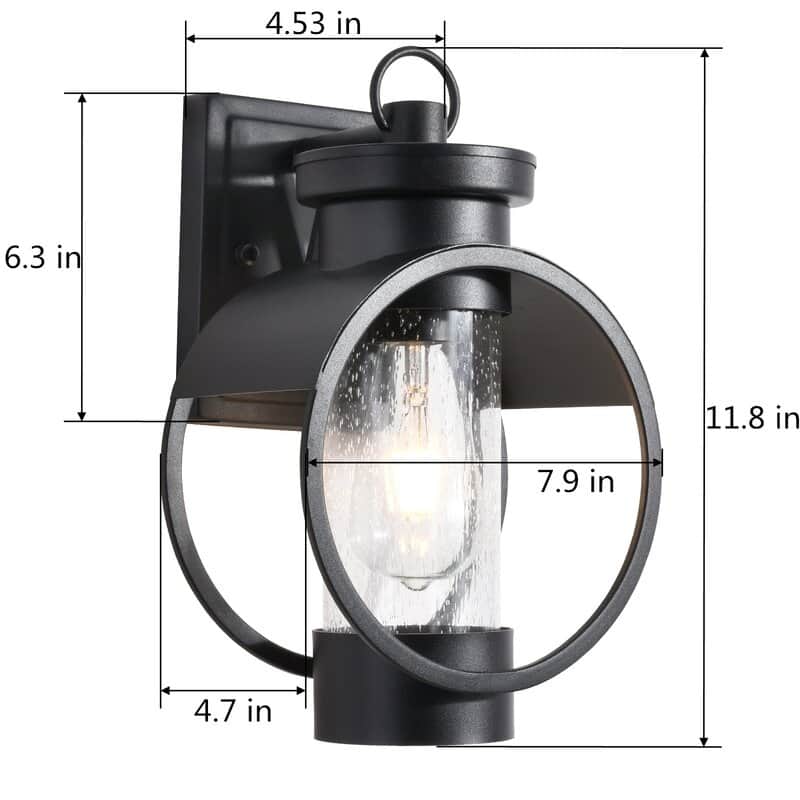 Maxax Black 11.8'' H Outdoor Wall Lantern with Dusk to Dawn (Set of 2)