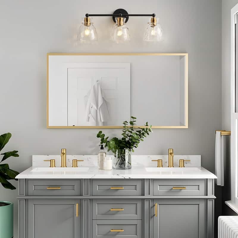 3 Light Matte Black Vanity Light Modern Bathroom Wall Fixture
