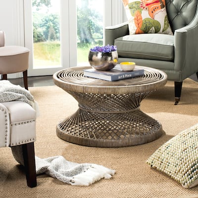 SAFAVIEH Grimson Large Bowed Coffee Table - 31.5" x 31.5" x 15.7"