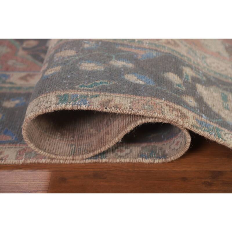Distressed Over-Dyed Tabriz Persian Antique Rug Handmade Wool Carpet - 6'5" x 9'5"