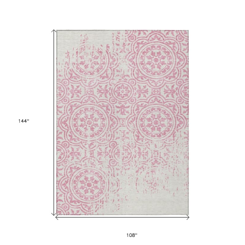 HomeRoots Medallion Transitional Rectangle Outdoor Rug