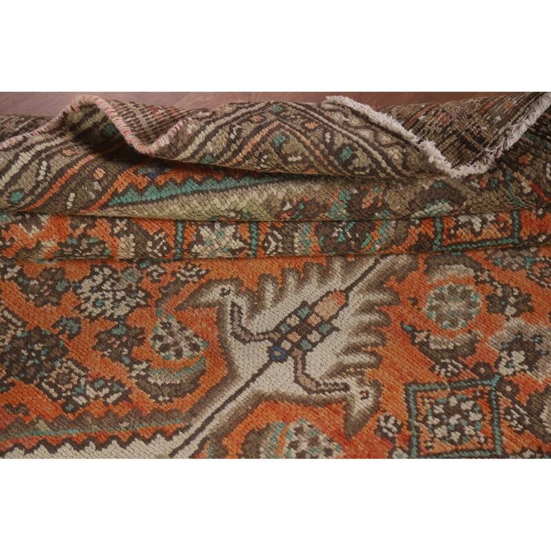Hand Knotted Oriental 100% Wool Carpet Traditional Medallion Oranges & Rust Hamedan Area Rug - 8' 6'' X 5' 0''