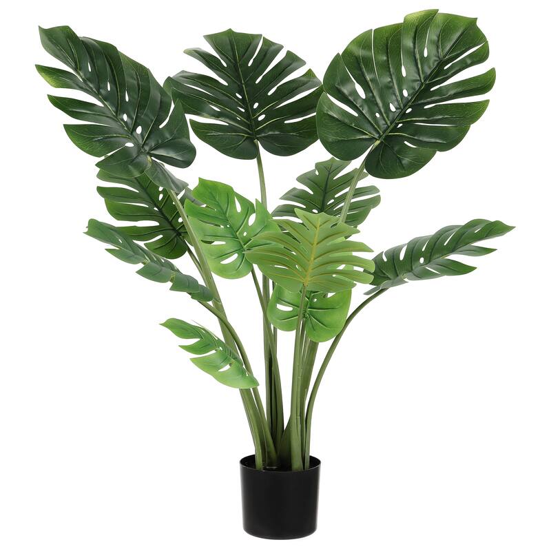 SAFAVIEH Zandra Faux Monstera 43-inch Potted Tree - 32" W x 32" D x 43" H - 32Wx32Dx43H