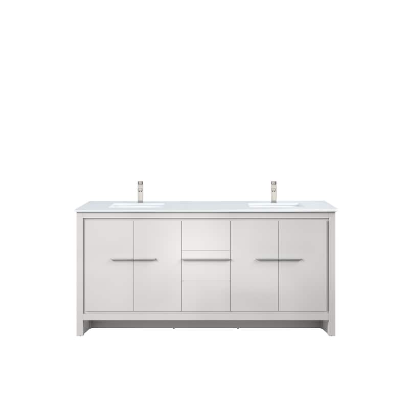 Lafarre Bath Vanity Cultured Marble Top, Sink and Brushed Nickel Faucet