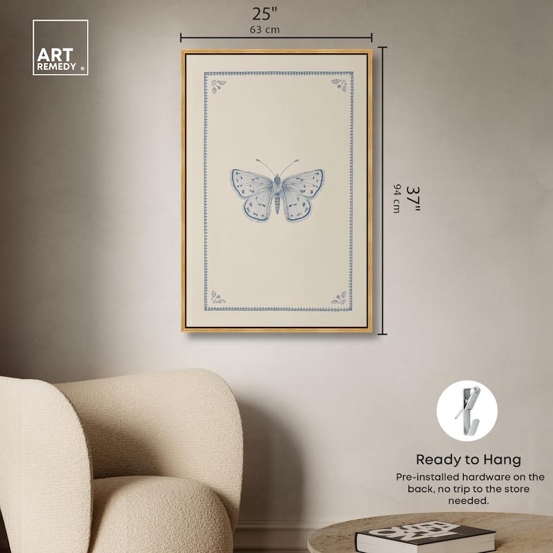 Blue Butterfly II Canvas by Art Remedy