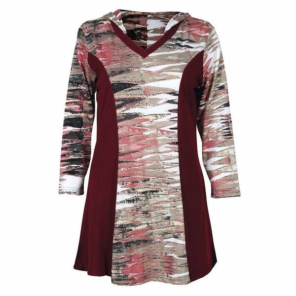 Shop Women S Parsley Sage Rosie 3 4 Sleeve Long Patterned Hooded