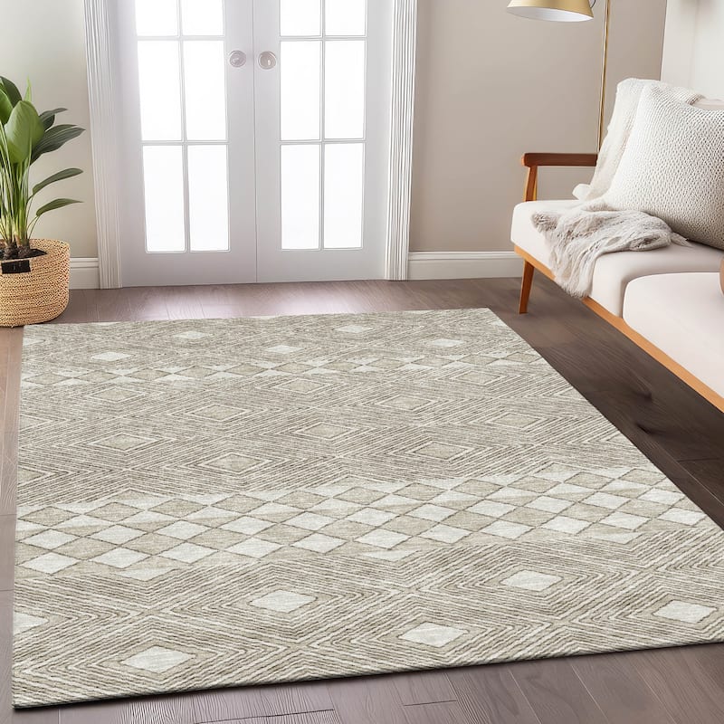Machine Washable Indoor/ Outdoor Chantille Moroccan Boho Rug