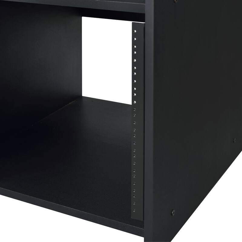 71-Inch Music Desk with Earphone Rack, 6 Adjustable Shelves, MDF & Metal Construction