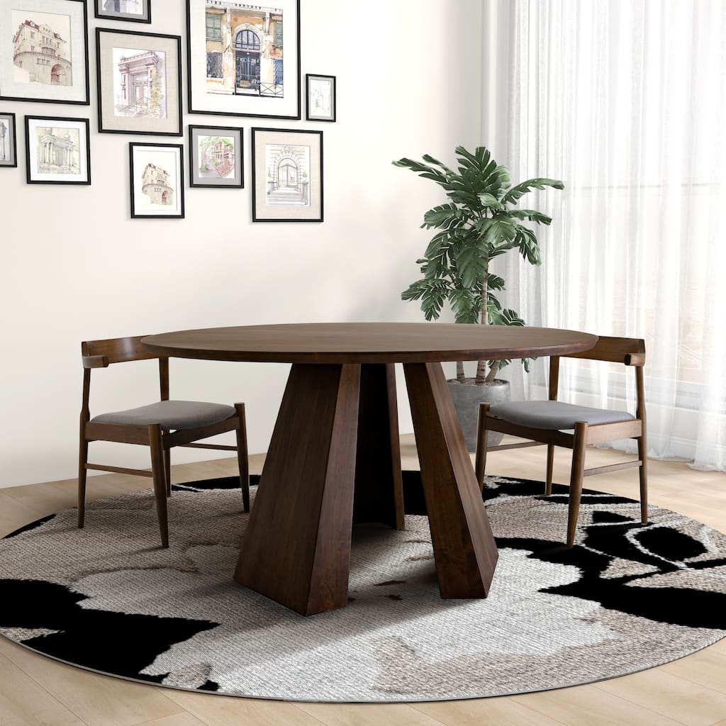 Makoto 53" Japandi Style Solid Wood Round Dining Table