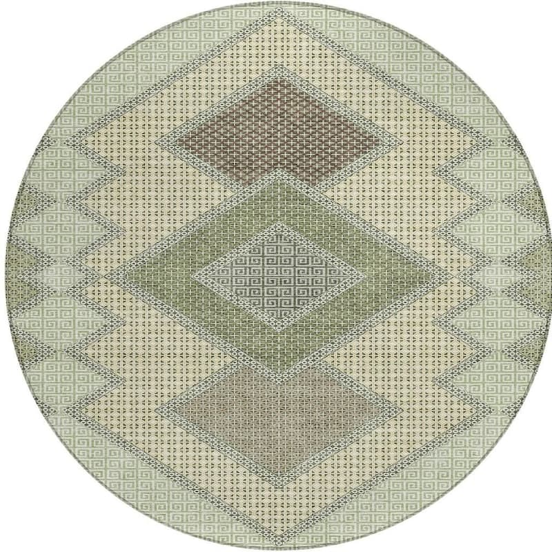 HomeRoots Geometric Transitional Rectangle Outdoor Rug
