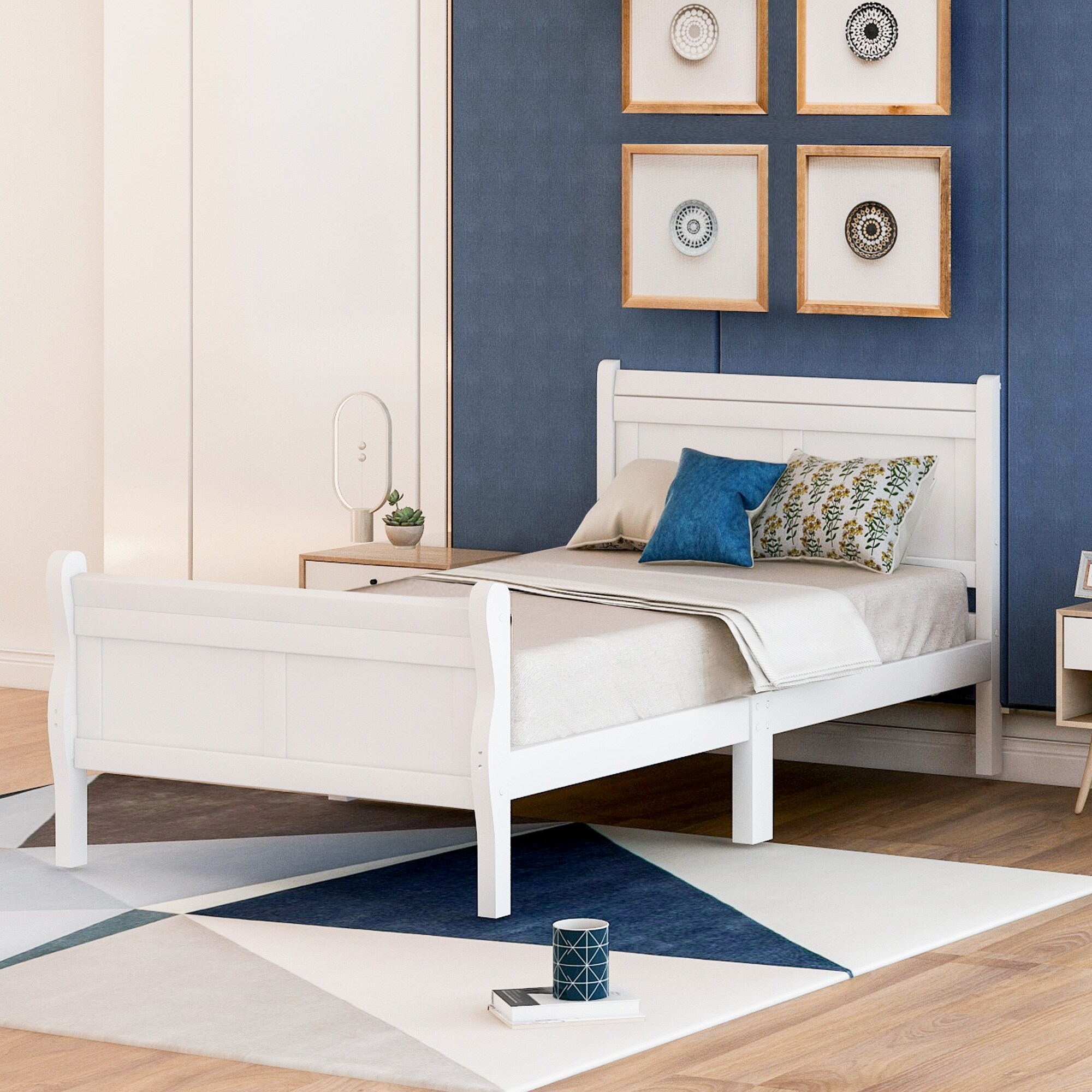 Classic wood store platform bed