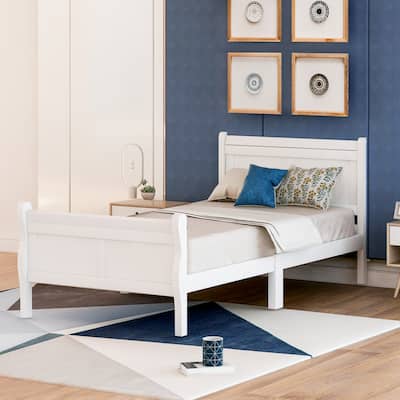 Twin Pine Platform Bed with Headboard, Footboard & Slat Support