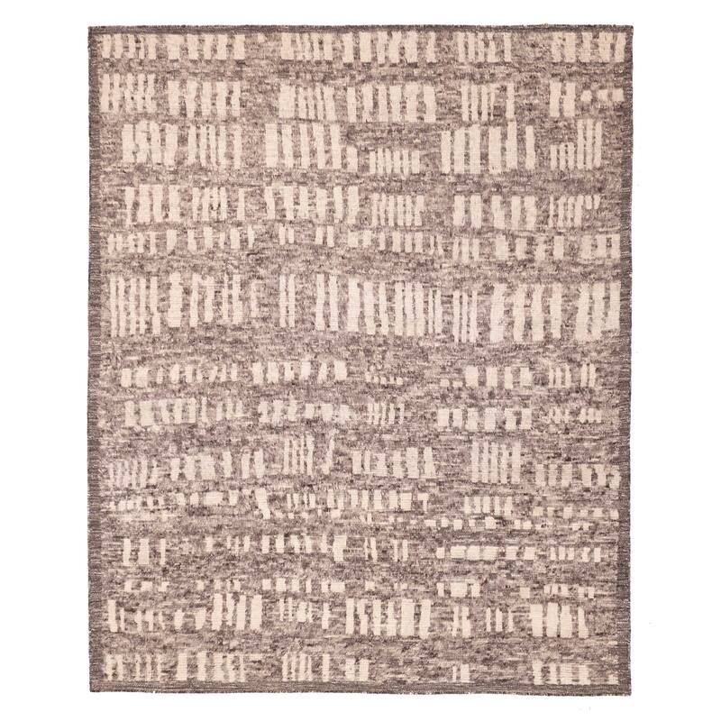 ECARPETGALLERY Hand-knotted Tangier Taupe Wool Rug - 8'0 x 10'0