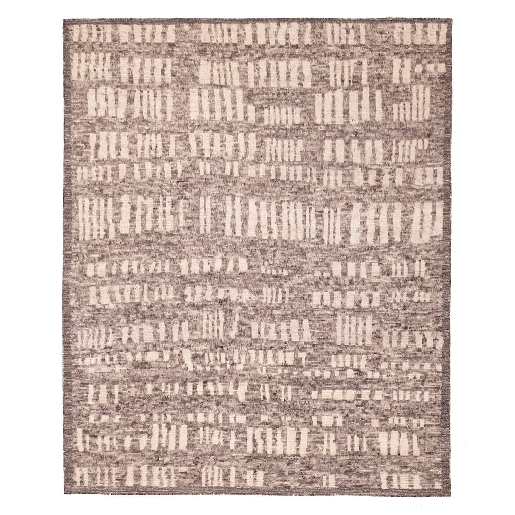 ECARPETGALLERY Hand-knotted Tangier Taupe Wool Rug - 8'0 x 10'0