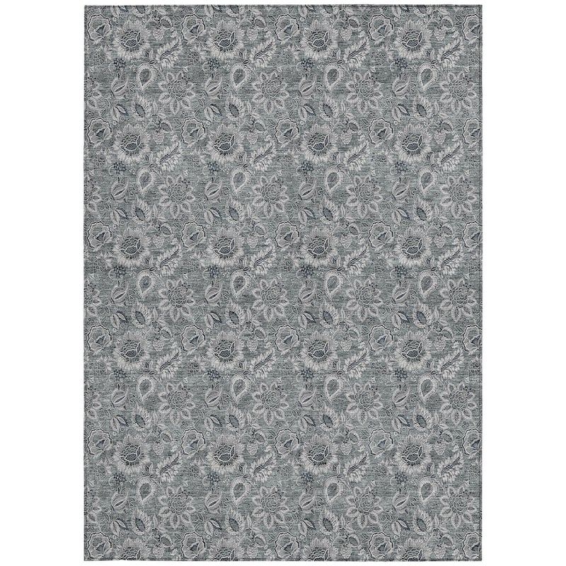 HomeRoots Floral Transitional Rectangle Outdoor Rug