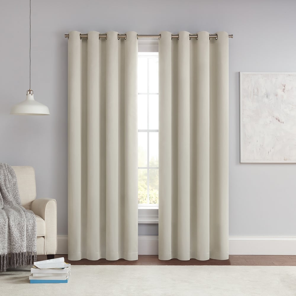 Eclipse Solid Thermapanel Grommet Energy Saving Room Darkening Curtain Panel