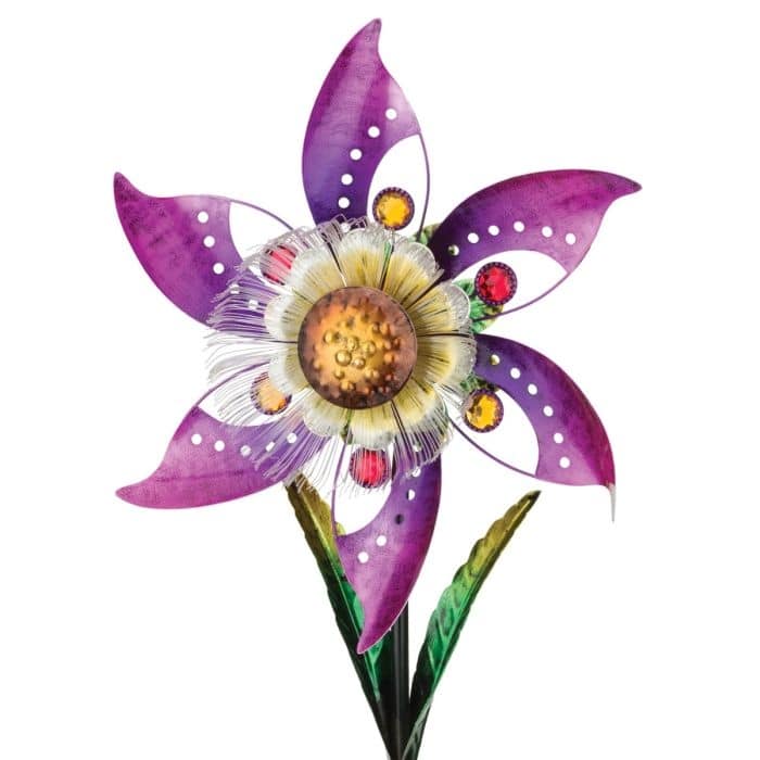Blossom Solar Spinner Stake - Pink