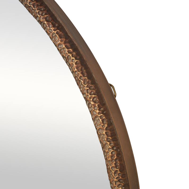Resin Weathered Spotted Wall Mirror with Hammered Texture - Brown or Copper - Roche River Decor
