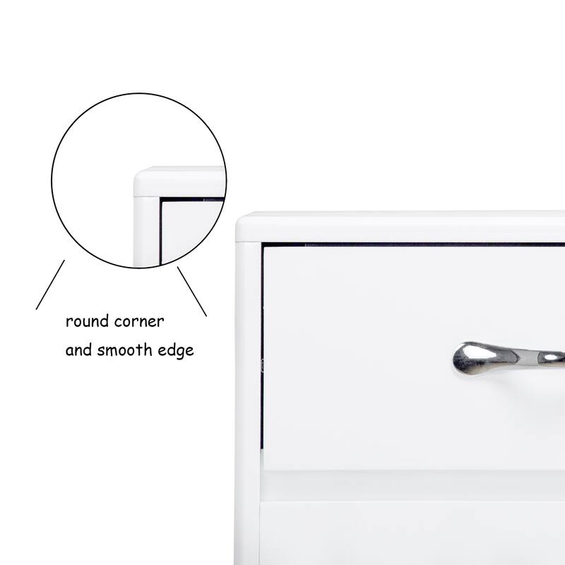 Simple Two Doors and One large drawer Side Table Storage Cabinet with Lage Storage