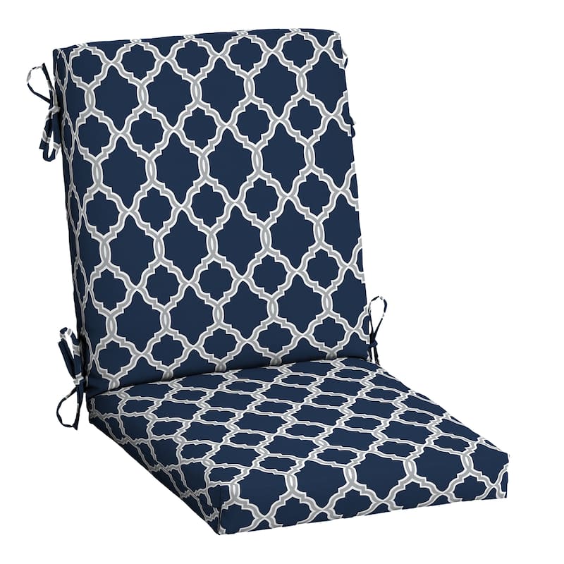 ARDEN earthFIBER Outdoor Dining Chair Cushion 20 x 20 - Sapphire Blue Garden Trellis