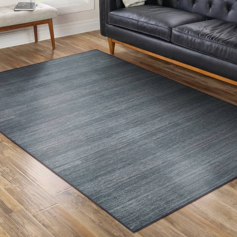 My Magic Carpet Machine Washable Solid Grey Area Rug - 5' X 7'