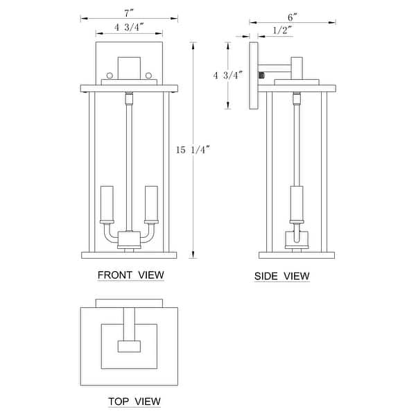 C Cattleya 2 Pack Classic Matte Black Outdoor Wall Lantern with Clear Glass Shade