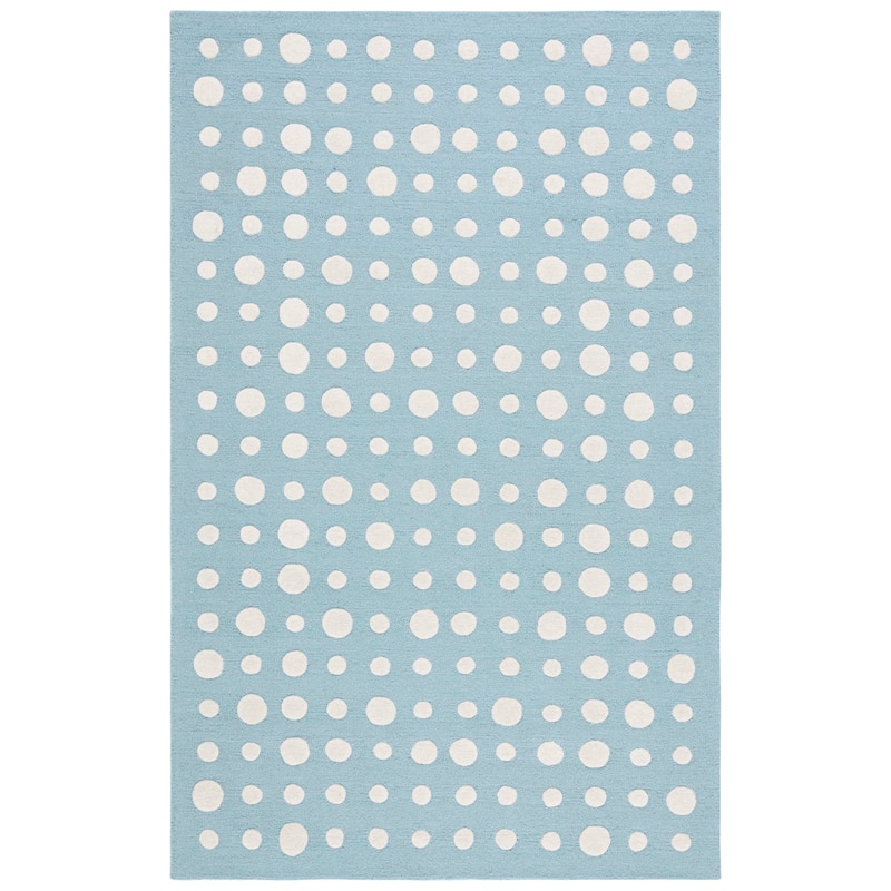 SAFAVIEH Handmade Kids Lexus Dots Wool Rug - 5' x 8' - Blue/Ivory