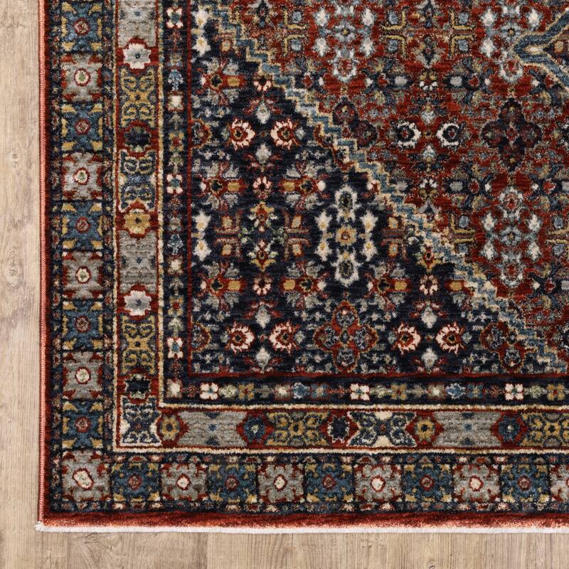 Esme Vintage Medallion Red/ Multi Area Rug
