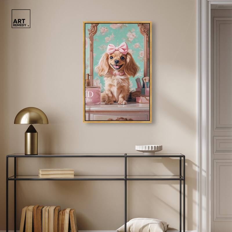 Cute Doxxie at the Vanity Canvas by Art Remedy