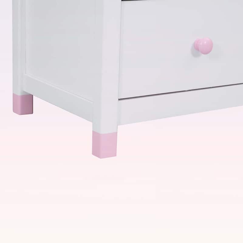 Cute and Sturdy Wooden Nightstand with Two Drawers