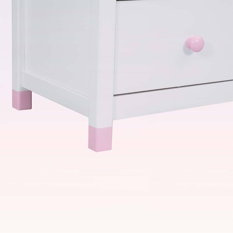 Wooden Nightstand with Two Drawers for Bedroom,Space-Saving and Sturdy Design