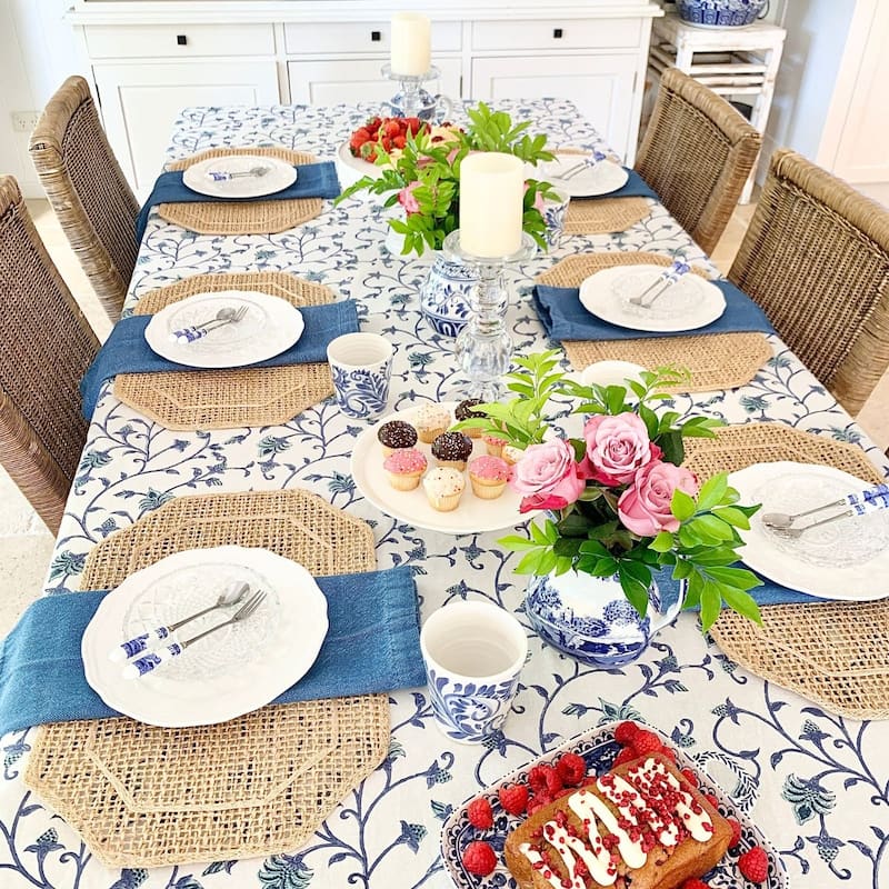 Square Tablecloth- Green Ivy floral