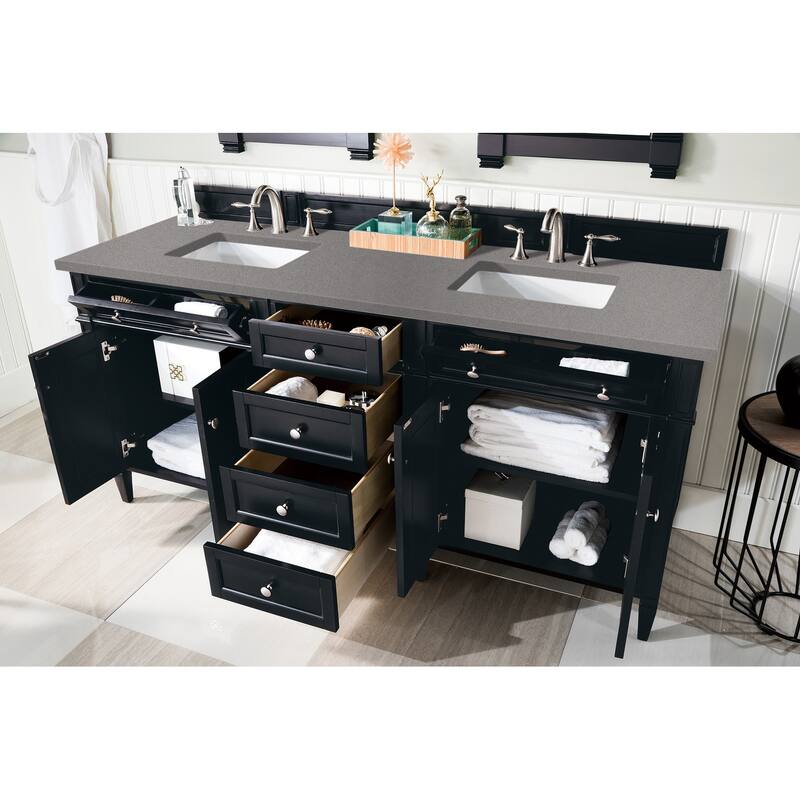 James Martin Vanities Brittany 72" Double Vanity, Black Onyx