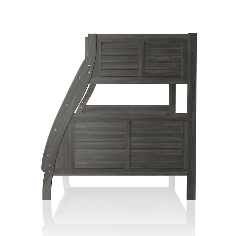 Jasmine Transitional Twin-over-Full Solid Wood Bunk Bed with Angled Ladder Taylor & Olive