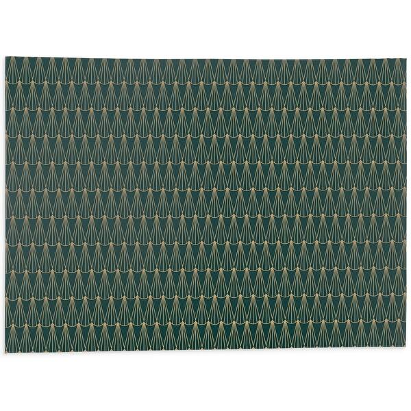 ART DECO RAYS DARK GREEN Kitchen Mat By Becky Bailey Bed Bath