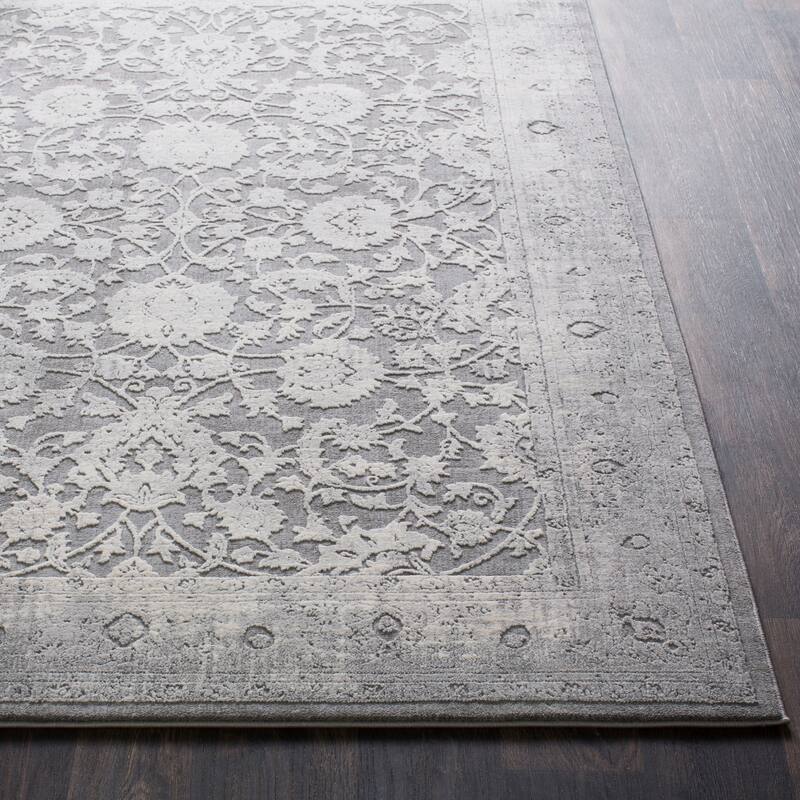 Livabliss Lindsey Stonewashed Vintage Grey Area Rug