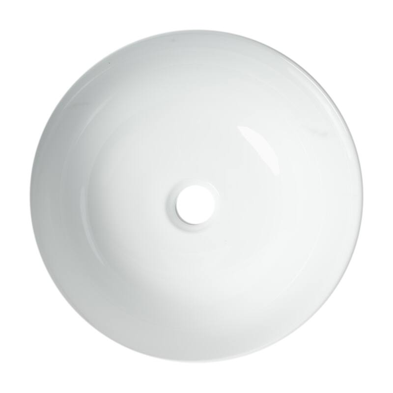 ALFI brand Black & White 15" Round Vessel Above Mount Ceramic Sink