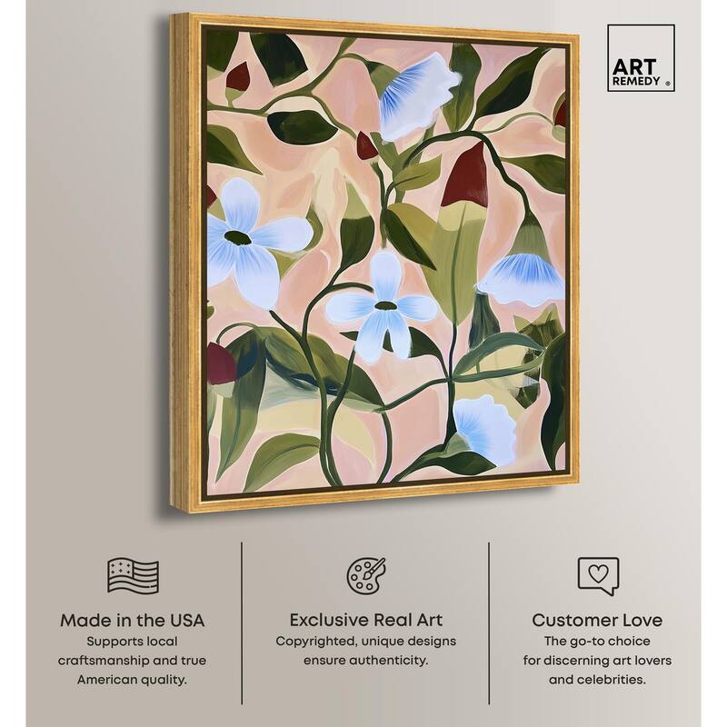 Bold Peach Petal Motif Canvas by Art Remedy