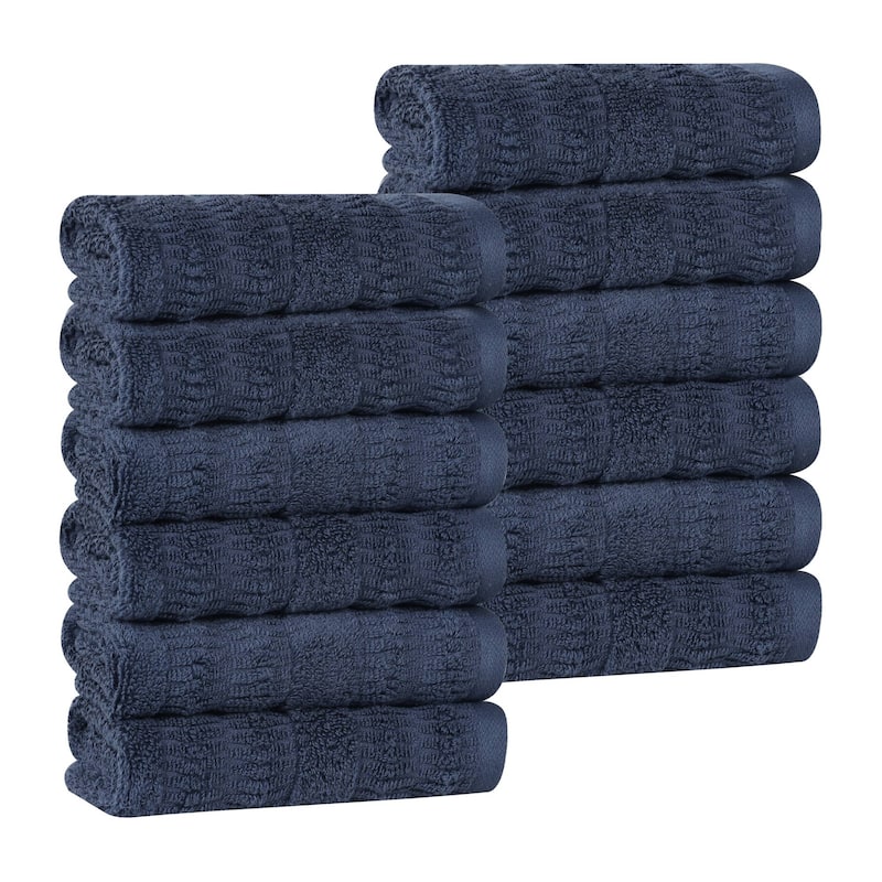 Superior Mika Smart Twist Viscose Cotton Blend Face Towels Washcloths, Set of 12