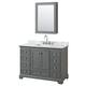 Option Dark Gray / White Carrara Marble Top / Polished