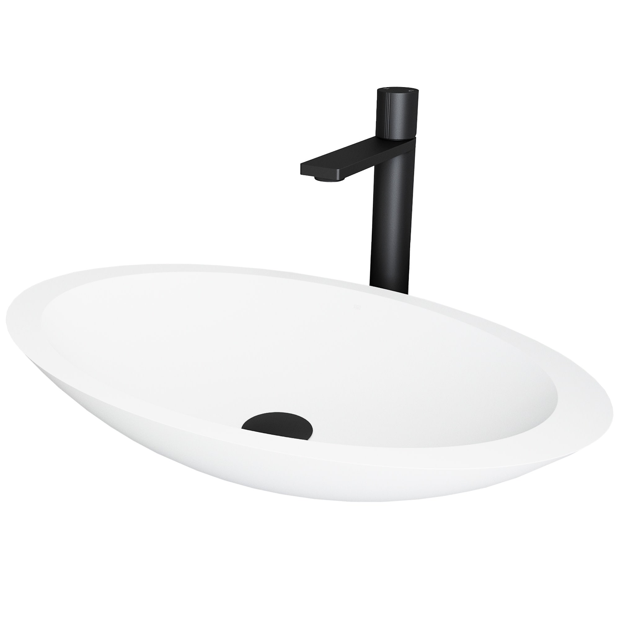 Vigo Wisteria 23-1/8" Matte Stone� Vessel Bathroom Sink with 1.2 GPM