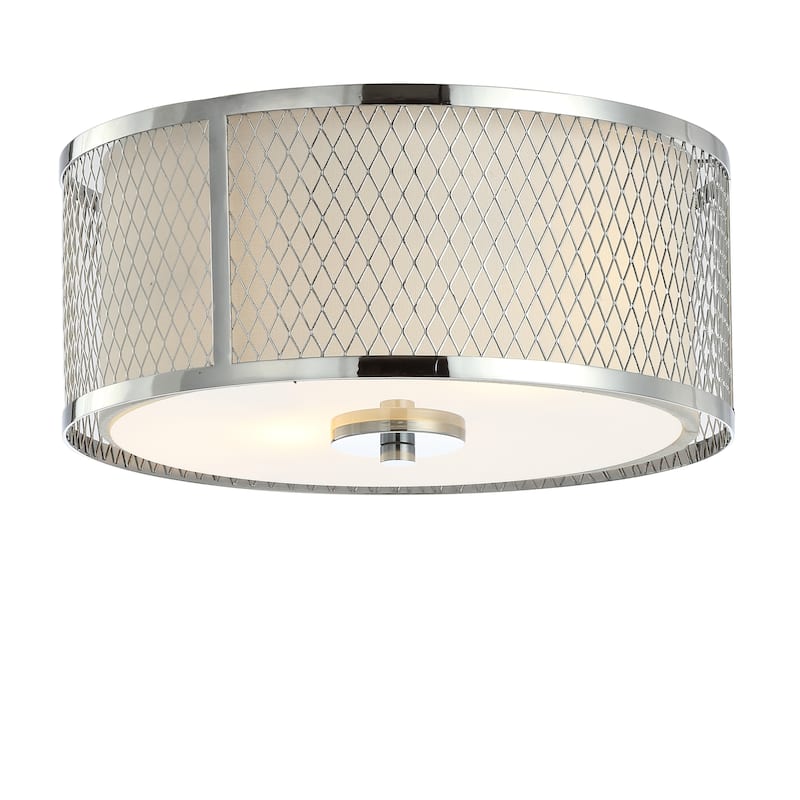 SAFAVIEH Lighting Belizanda Chrome Led Flush Mount - Chrome/White - 12Wx12Dx6H