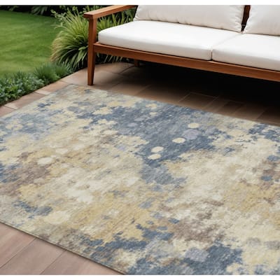 HomeRoots Abstract Transitional Rectangle Outdoor Rug
